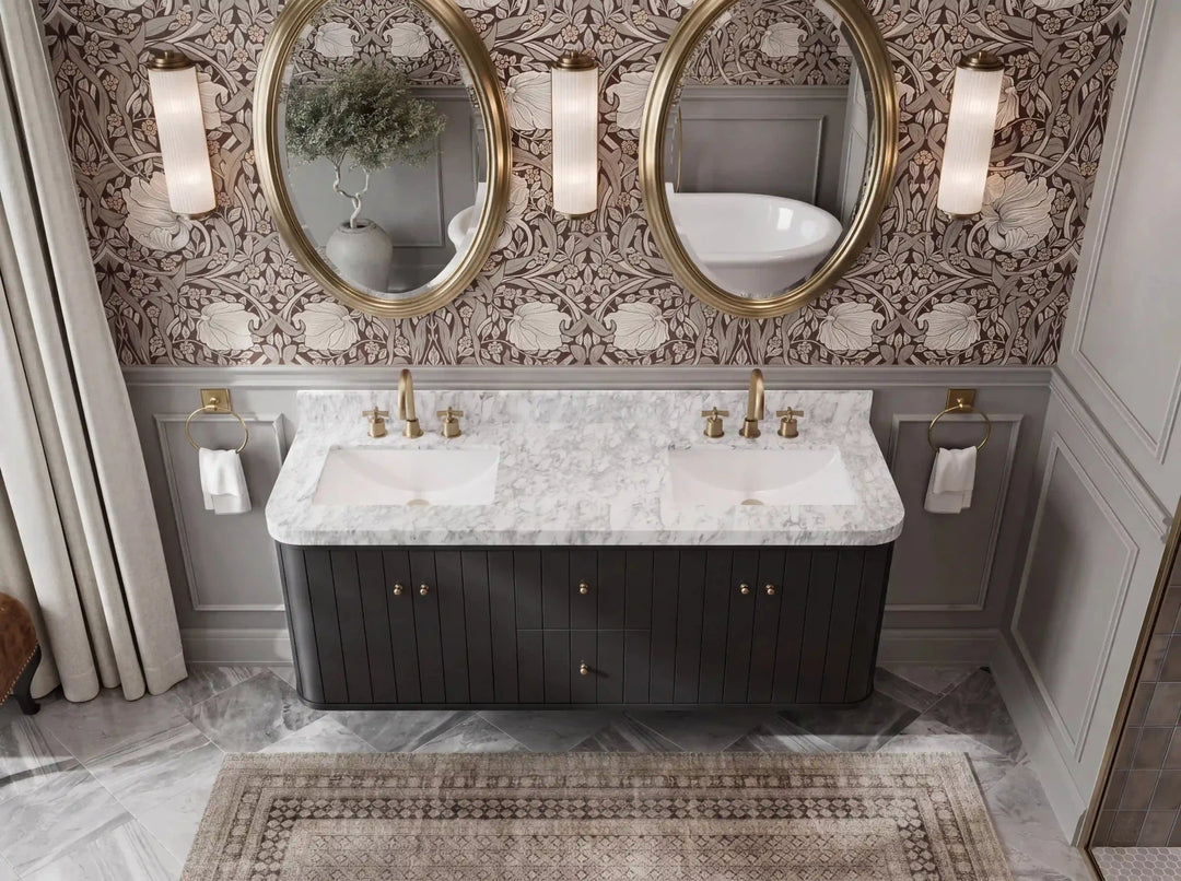 Houston Floating 60 in. W x 22 in. D Double Sink Bathroom Vanity | 
              
                Black
                
                  
             - HOU-FLT-CAB-BLK-59D - photo №10