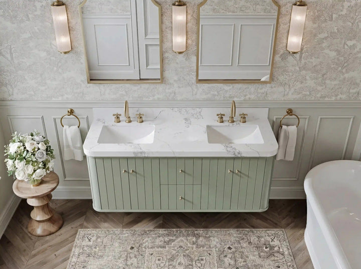Houston Floating 60 in. W x 22 in. D Double Sink Bathroom Vanity - photo 9