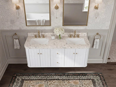 Houston Floating 60 in. W x 22 in. D Double Sink Bathroom Vanity - Willow Bath and Vanity