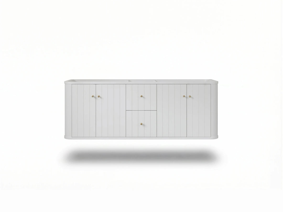 Houston Floating 60 in. W x 22 in. D Double Sink Bathroom Vanity | 
              
                White
                
                  
             - HOU-FLT-CAB-WH-59D - photo №14