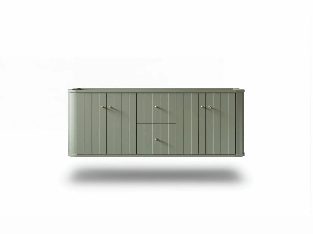 Houston Floating 60 in. W x 22 in. D Double Sink Bathroom Vanity | 
              
                Evergreen
                
                  
             - HOU-FLT-CAB-EGN-59D - photo №15