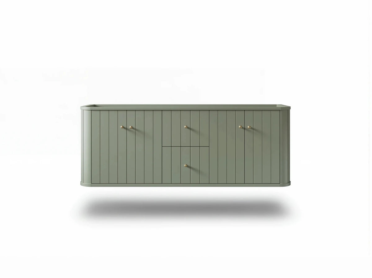 Houston Floating 60 in. W x 22 in. D Double Sink Bathroom Vanity - Willow Bath and Vanity