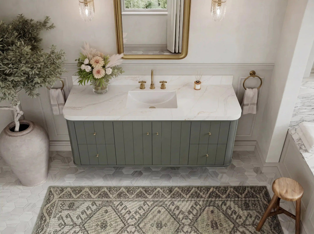 Houston Floating 60 in. W x 22 in. D Single Sink Bathroom Vanity | 
              
                Pewter Green
                
                  
             - HOU-FLT-CAB-PGN-59S - photo №18