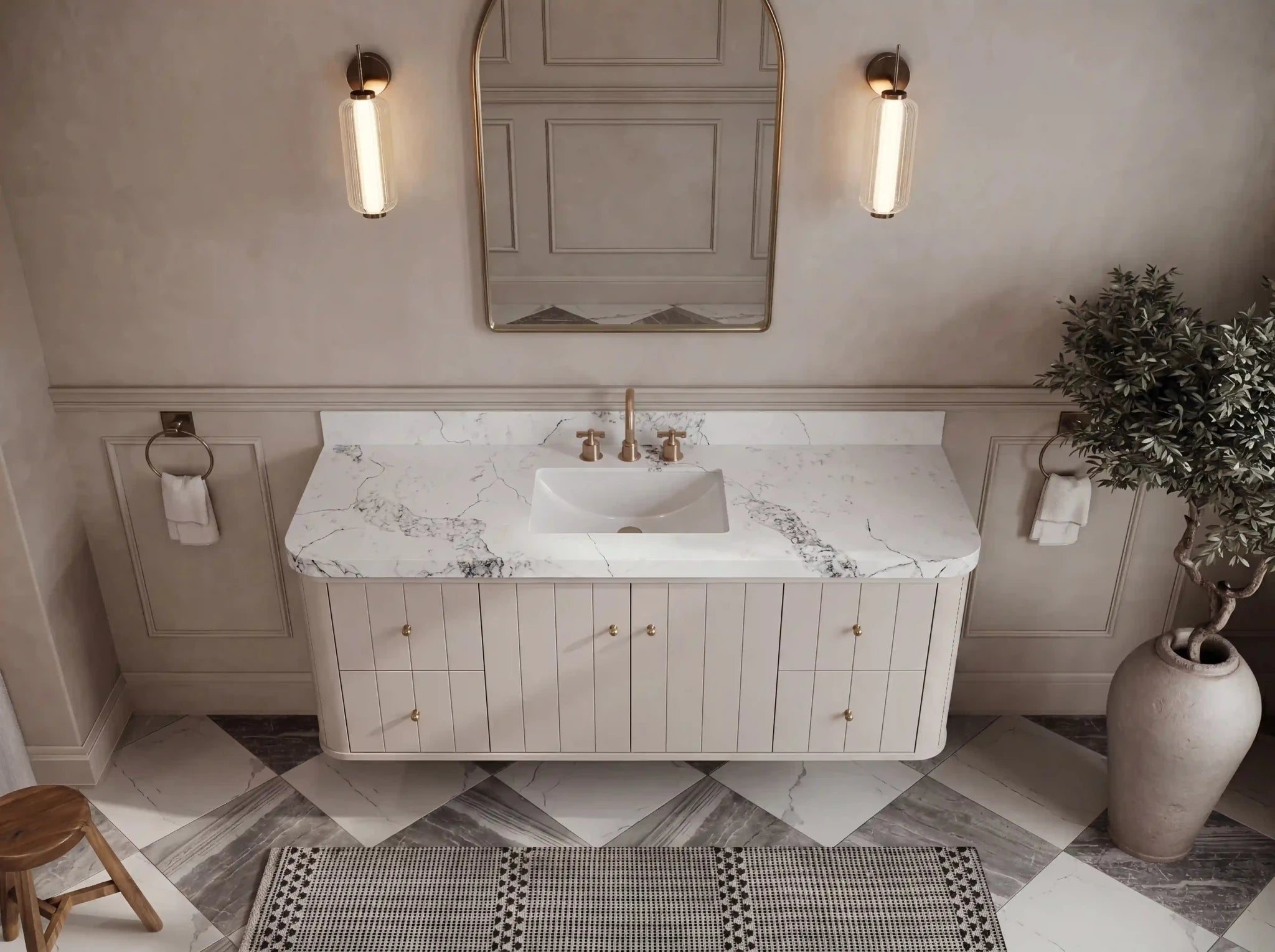 Houston Floating 60 in. W x 22 in. D Single Sink Bathroom Vanity - Willow Bath and Vanity