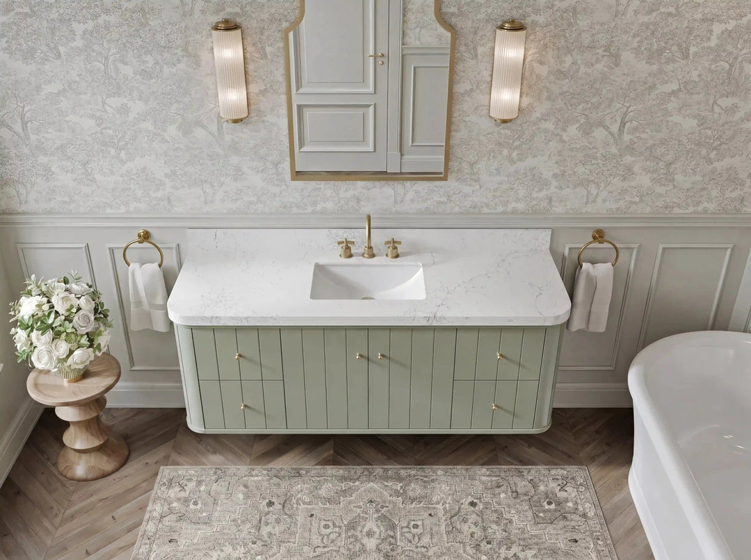 Houston Floating 60 in. W x 22 in. D Single Sink Bathroom Vanity | 
              
                Evergreen
                
                  
             - HOU-FLT-CAB-EGN-59S - photo №13