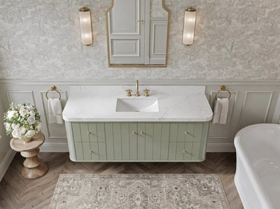 Houston Floating 60 in. W x 22 in. D Single Sink Bathroom Vanity - Willow Bath and Vanity