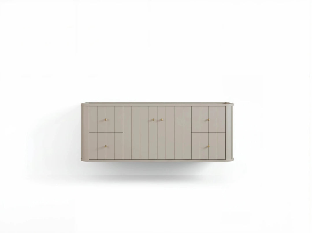 Houston Floating 60 in. W x 22 in. D Single Sink Bathroom Vanity | 
              
                 Fine Grain Linen Beige
                
                  
             - HOU-FLT-CAB-FNG-59S - photo №18
