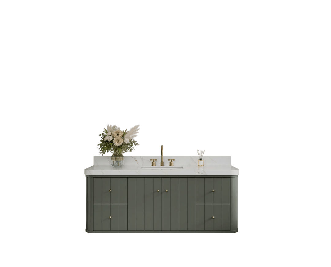 Houston Floating 60 in. W x 22 in. D Single Sink Bathroom Vanity - Willow Bath and Vanity