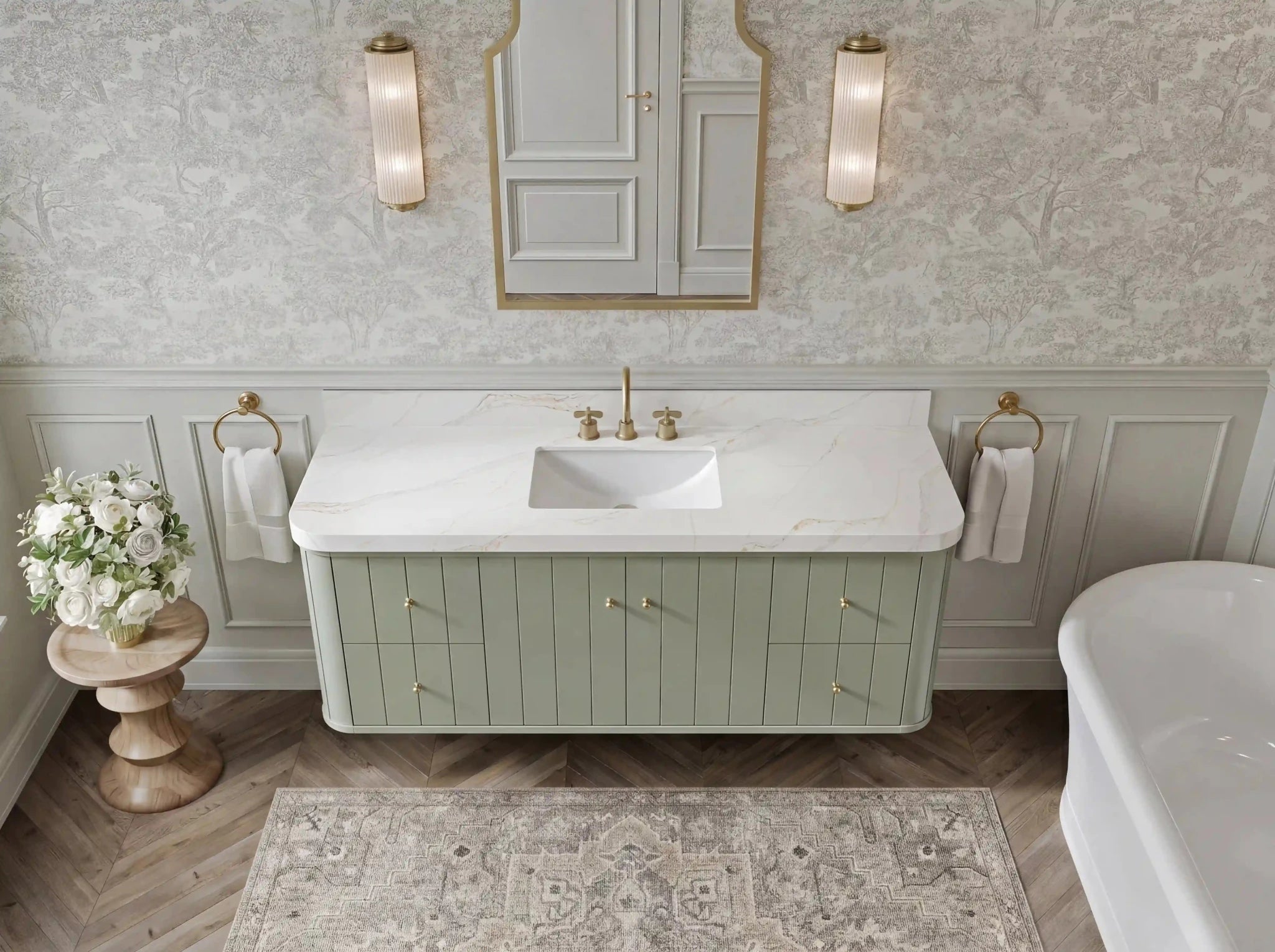 Houston Floating 60 in. W x 22 in. D Single Sink Bathroom Vanity - Willow Bath and Vanity