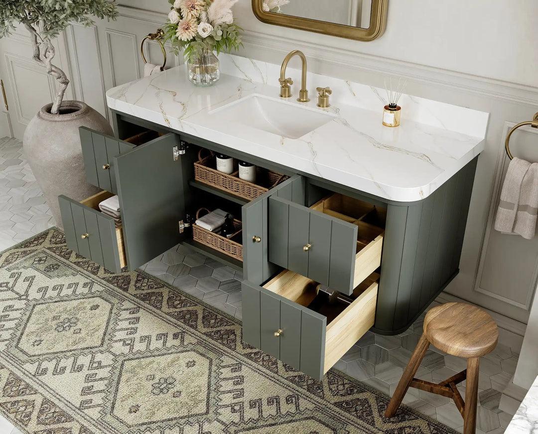 Houston Floating 60 in. W x 22 in. D Single Sink Bathroom Vanity | 
              
                Pewter Green
                
                  
             - HOU-FLT-CAB-PGN-59S - photo №3