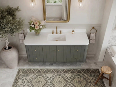 Houston Floating 60 in. W x 22 in. D Single Sink Bathroom Vanity - Willow Bath and Vanity