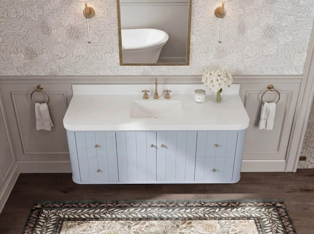 Houston Floating 60 in. W x 22 in. D Single Sink Bathroom Vanity | 
              
                Blue Heather
                
                  
             - HOU-FLT-CAB-BLU-59S - photo №12