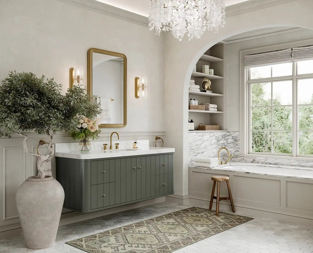 Houston Floating 60 in. W x 22 in. D Single Sink Bathroom Vanity | 
              
                Pewter Green
                
                  
             - HOU-FLT-CAB-PGN-59S - photo №2