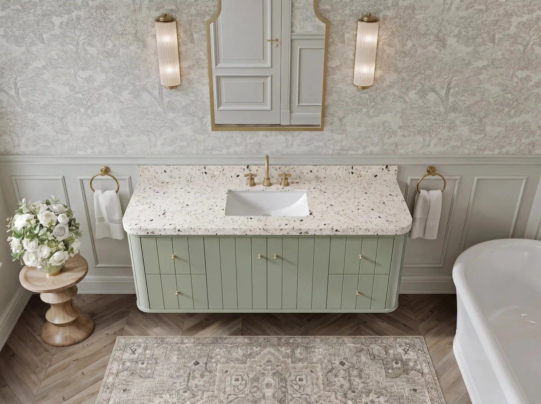 Houston Floating 60 in. W x 22 in. D Single Sink Bathroom Vanity | 
              
                Evergreen
                
                  
             - HOU-FLT-CAB-EGN-59S - photo №16