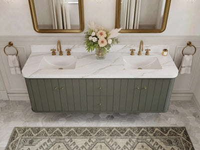 Houston Floating 72 in. W x 22 in. D Double Sink Bathroom Vanity - Willow Bath and Vanity