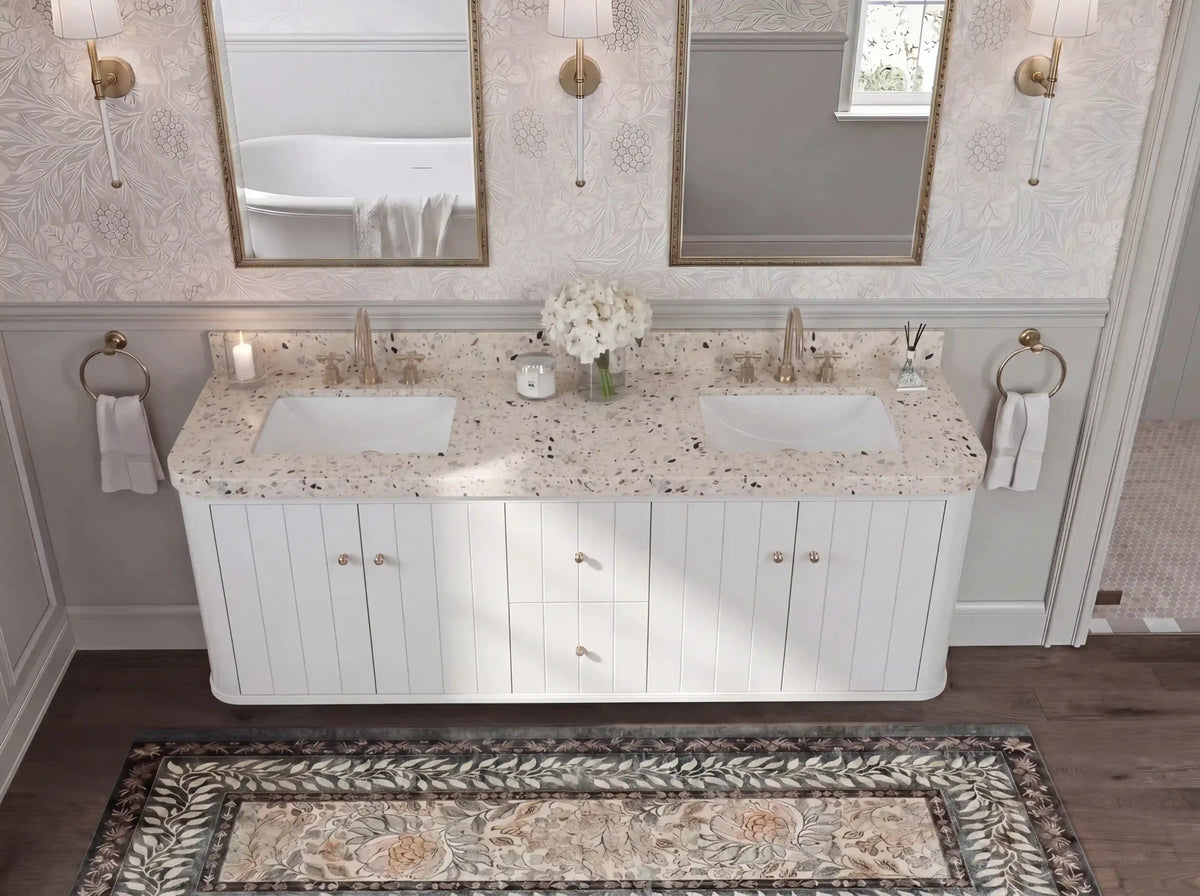 Houston Floating 72 in. W x 22 in. D Double Sink Bathroom Vanity - Willow Bath and Vanity