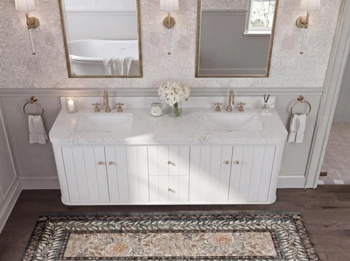 Houston Floating 72 in. W x 22 in. D Double Sink Bathroom Vanity - Willow Bath and Vanity