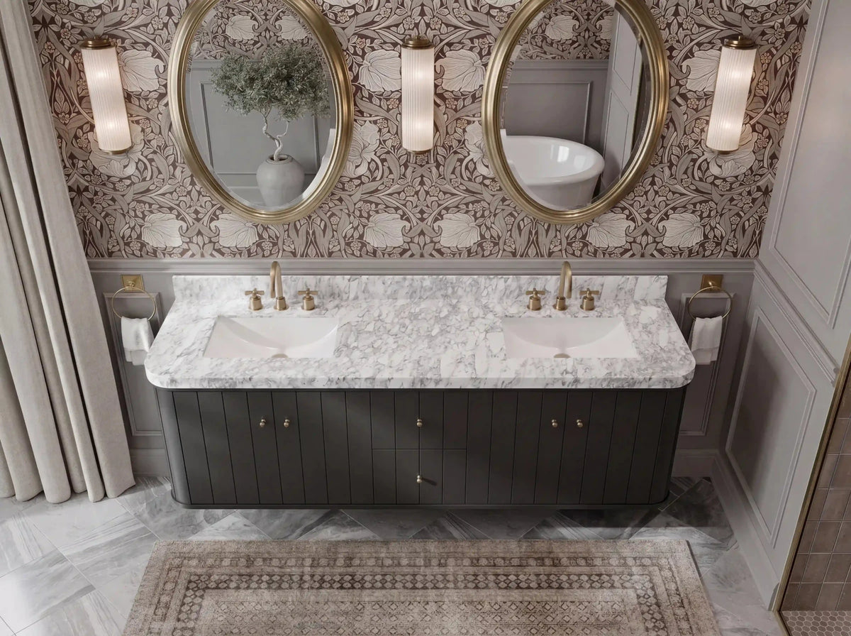 Houston Floating 72 in. W x 22 in. D Double Sink Bathroom Vanity - Willow Bath and Vanity