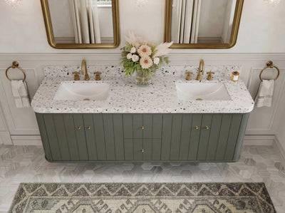 Houston Floating 72 in. W x 22 in. D Double Sink Bathroom Vanity - Willow Bath and Vanity