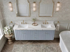 Houston Floating 72 in. W x 22 in. D Double Sink Bathroom Vanity - photo 9