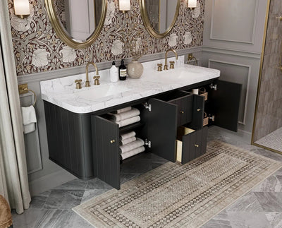 Houston Floating 72 in. W x 22 in. D Double Sink Bathroom Vanity - Willow Bath and Vanity