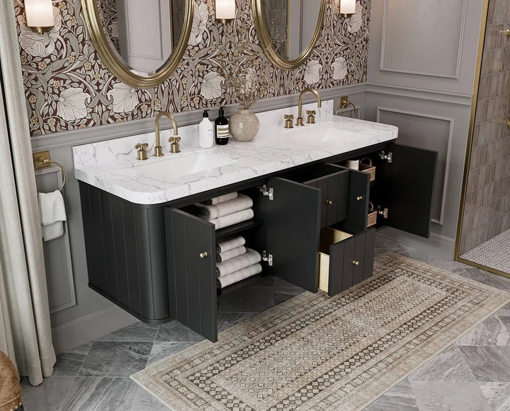 Houston Floating 72 in. W x 22 in. D Double Sink Bathroom Vanity - photo 4