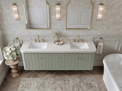Houston Floating 72 in. W x 22 in. D Double Sink Bathroom Vanity - Willow Bath and Vanity