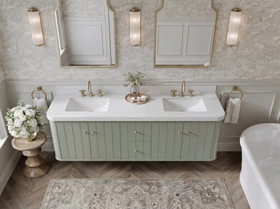 Houston Floating 72 in. W x 22 in. D Double Sink Bathroom Vanity - Willow Bath and Vanity