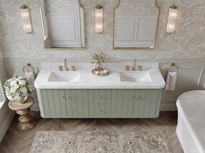 Houston Floating 72 in. W x 22 in. D Double Sink Bathroom Vanity - Willow Bath and Vanity