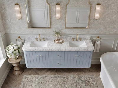 Houston Floating 72 in. W x 22 in. D Double Sink Bathroom Vanity - Willow Bath and Vanity