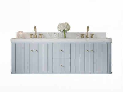 Houston Floating 72 in. W x 22 in. D Double Sink Bathroom Vanity - Willow Bath and Vanity