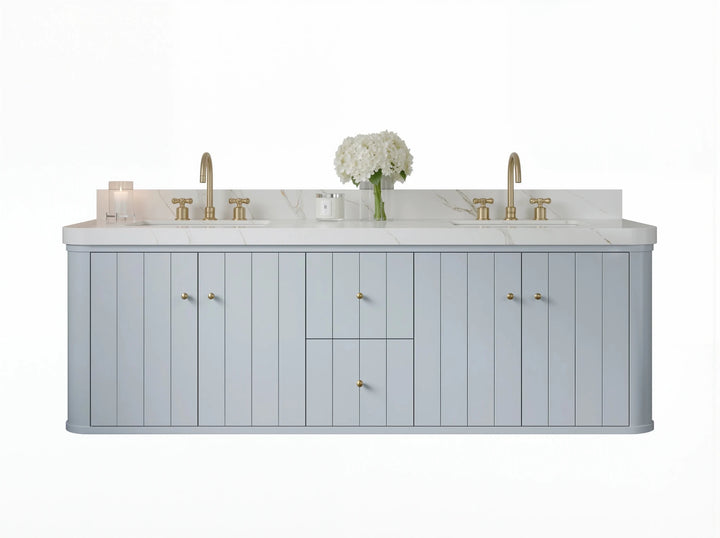 Houston Floating 72 in. W x 22 in. D Double Sink Bathroom Vanity - photo 1
