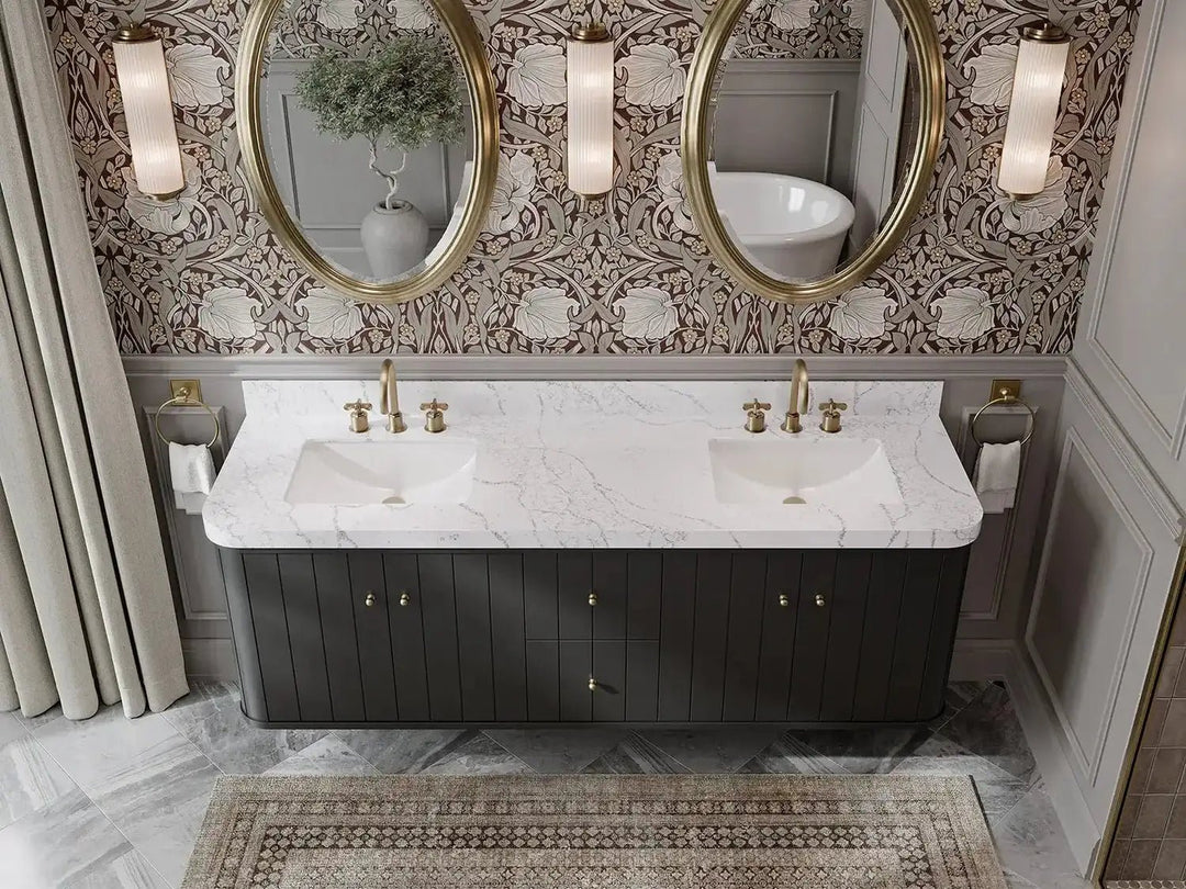 Houston Floating 72 in. W x 22 in. D Double Sink Bathroom Vanity - Willow Bath and Vanity