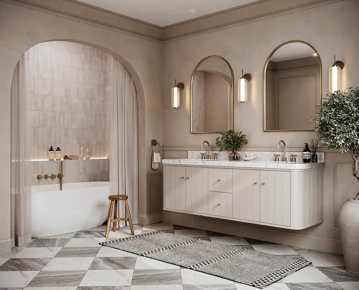 Houston Floating 72 in. W x 22 in. D Double Sink Bathroom Vanity - Willow Bath and Vanity