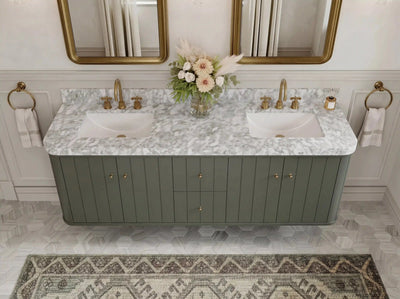 Houston Floating 72 in. W x 22 in. D Double Sink Bathroom Vanity - Willow Bath and Vanity