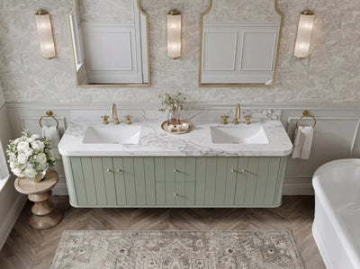 Houston Floating 72 in. W x 22 in. D Double Sink Bathroom Vanity - Willow Bath and Vanity