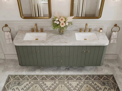 Houston Floating 72 in. W x 22 in. D Double Sink Bathroom Vanity - Willow Bath and Vanity