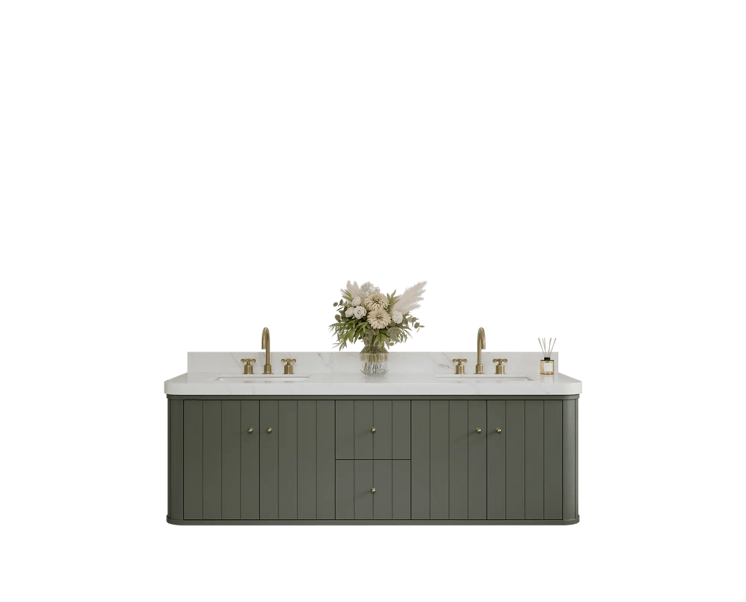 Houston Floating 72 in. W x 22 in. D Double Sink Bathroom Vanity - Willow Bath and Vanity