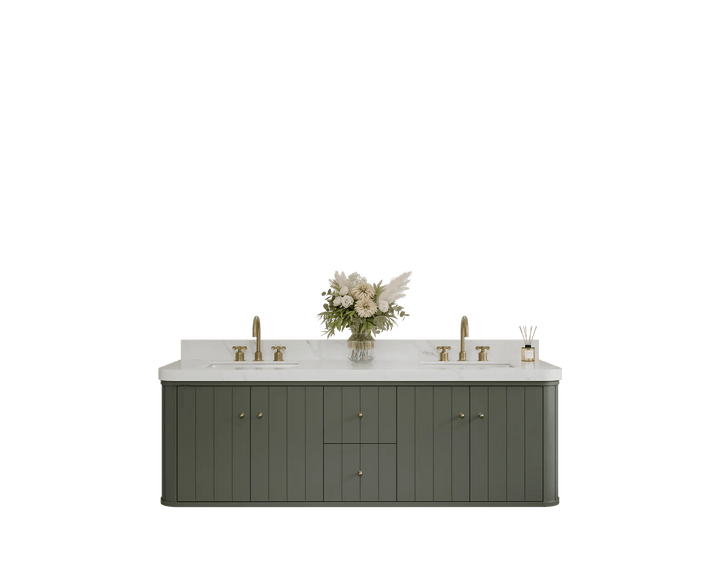 Houston Floating 72 in. W x 22 in. D Double Sink Bathroom Vanity - photo 1