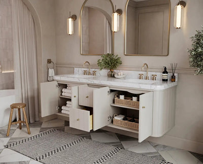 Houston Floating 72 in. W x 22 in. D Double Sink Bathroom Vanity - Willow Bath and Vanity