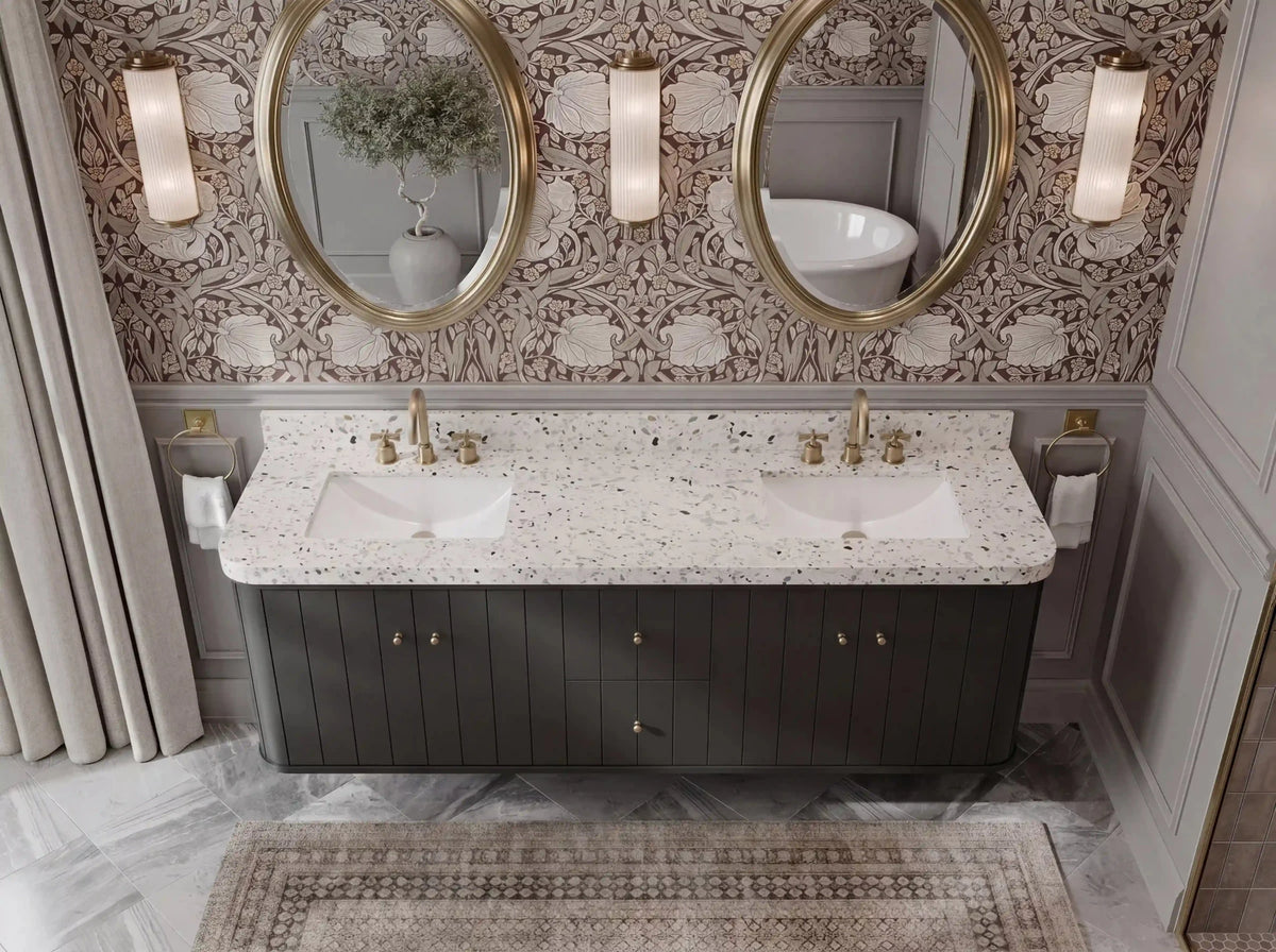 Houston Floating 72 in. W x 22 in. D Double Sink Bathroom Vanity - Willow Bath and Vanity