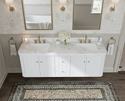 Houston Floating 72 in. W x 22 in. D Double Sink Bathroom Vanity - Willow Bath and Vanity