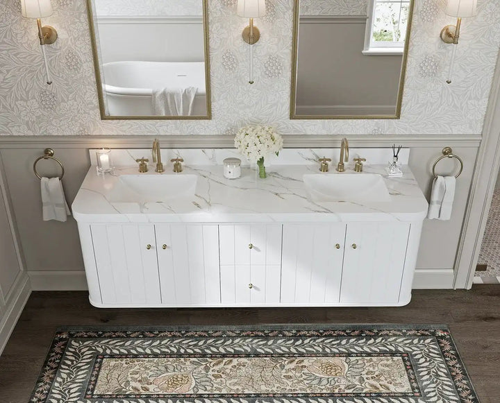 Houston Floating 72 in. W x 22 in. D Double Sink Bathroom Vanity - photo 4