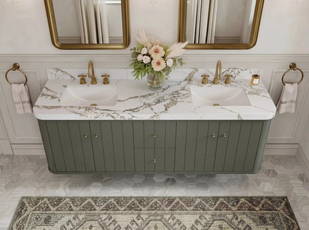 Houston Floating 72 in. W x 22 in. D Double Sink Bathroom Vanity | 
              
                Pewter Green
                
                  
             - HOU-FLT-CAB-PGN-71D - photo №16
