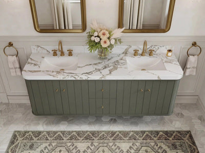 Houston Floating 72 in. W x 22 in. D Double Sink Bathroom Vanity - Willow Bath and Vanity