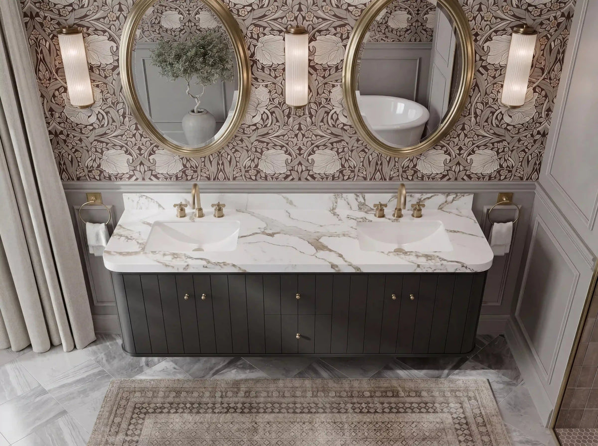 Houston Floating 72 in. W x 22 in. D Double Sink Bathroom Vanity - Willow Bath and Vanity