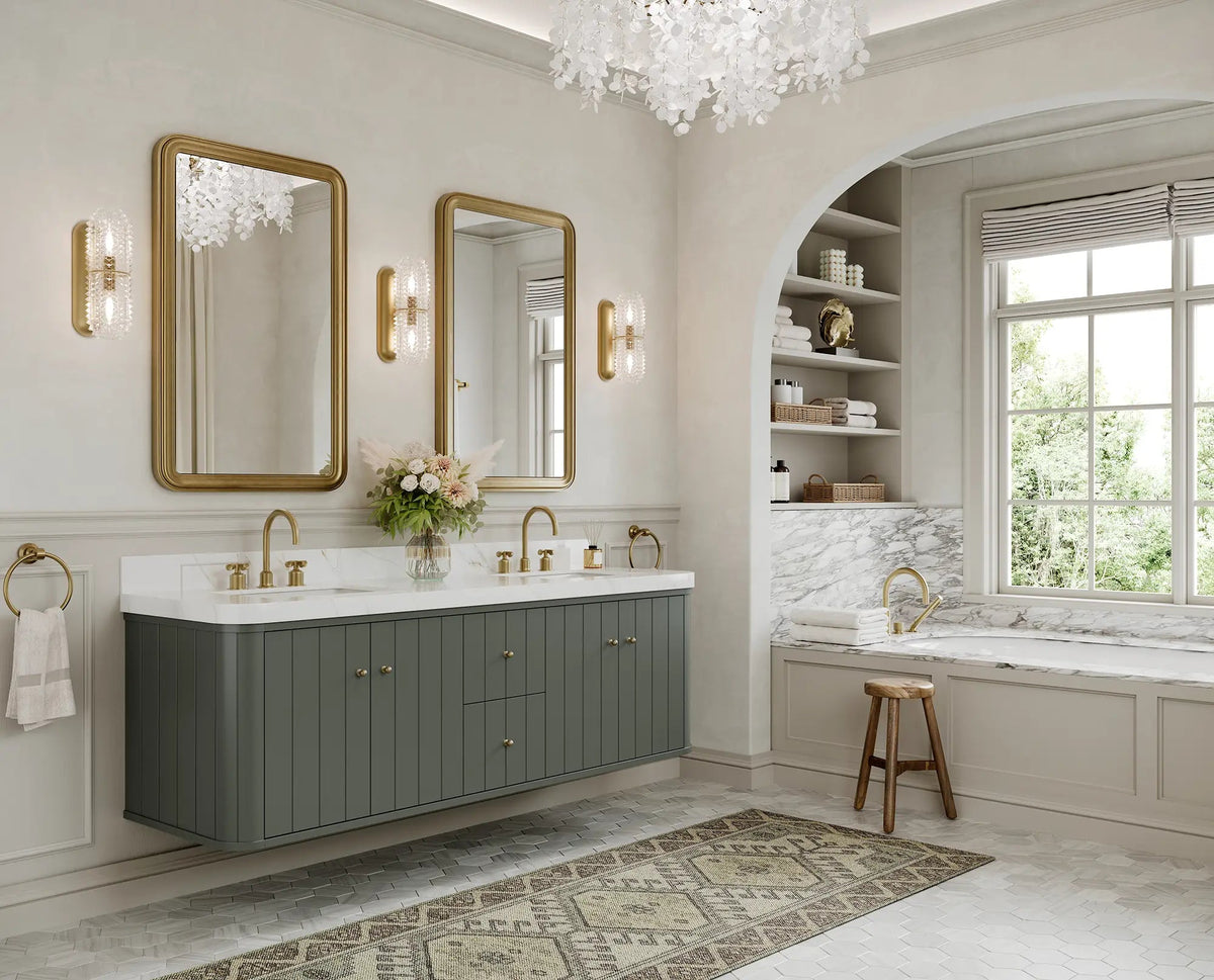 Houston Floating 72 in. W x 22 in. D Double Sink Bathroom Vanity - Willow Bath and Vanity