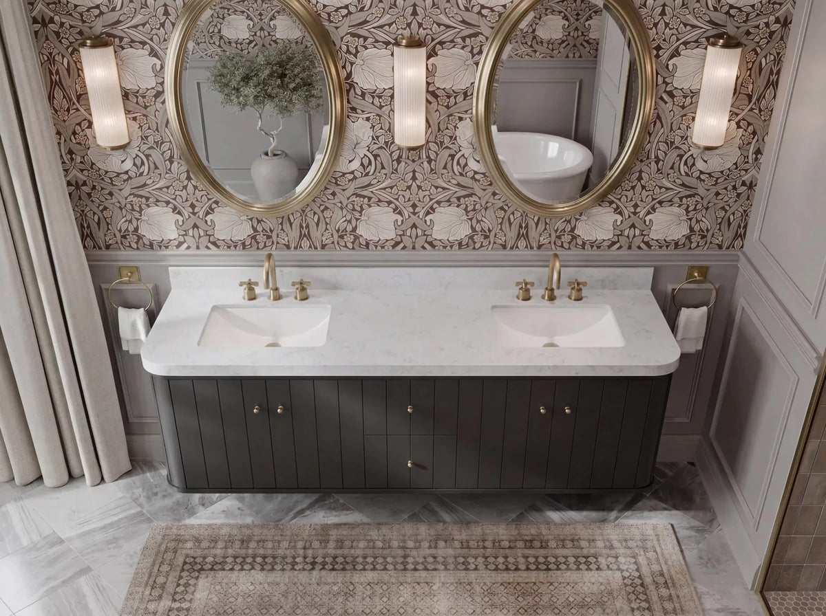Houston Floating 72 in. W x 22 in. D Double Sink Bathroom Vanity - Willow Bath and Vanity