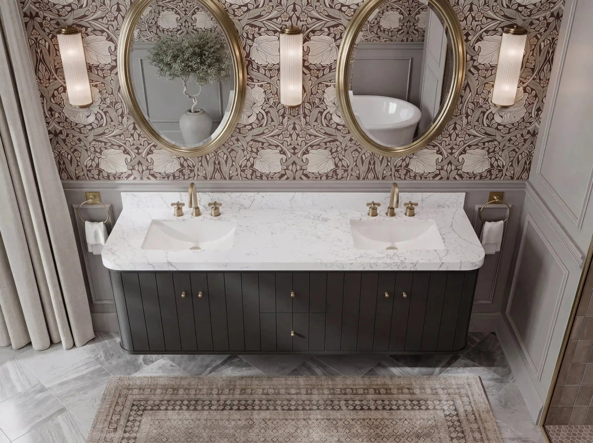 Houston Floating 72 in. W x 22 in. D Double Sink Bathroom Vanity - Willow Bath and Vanity