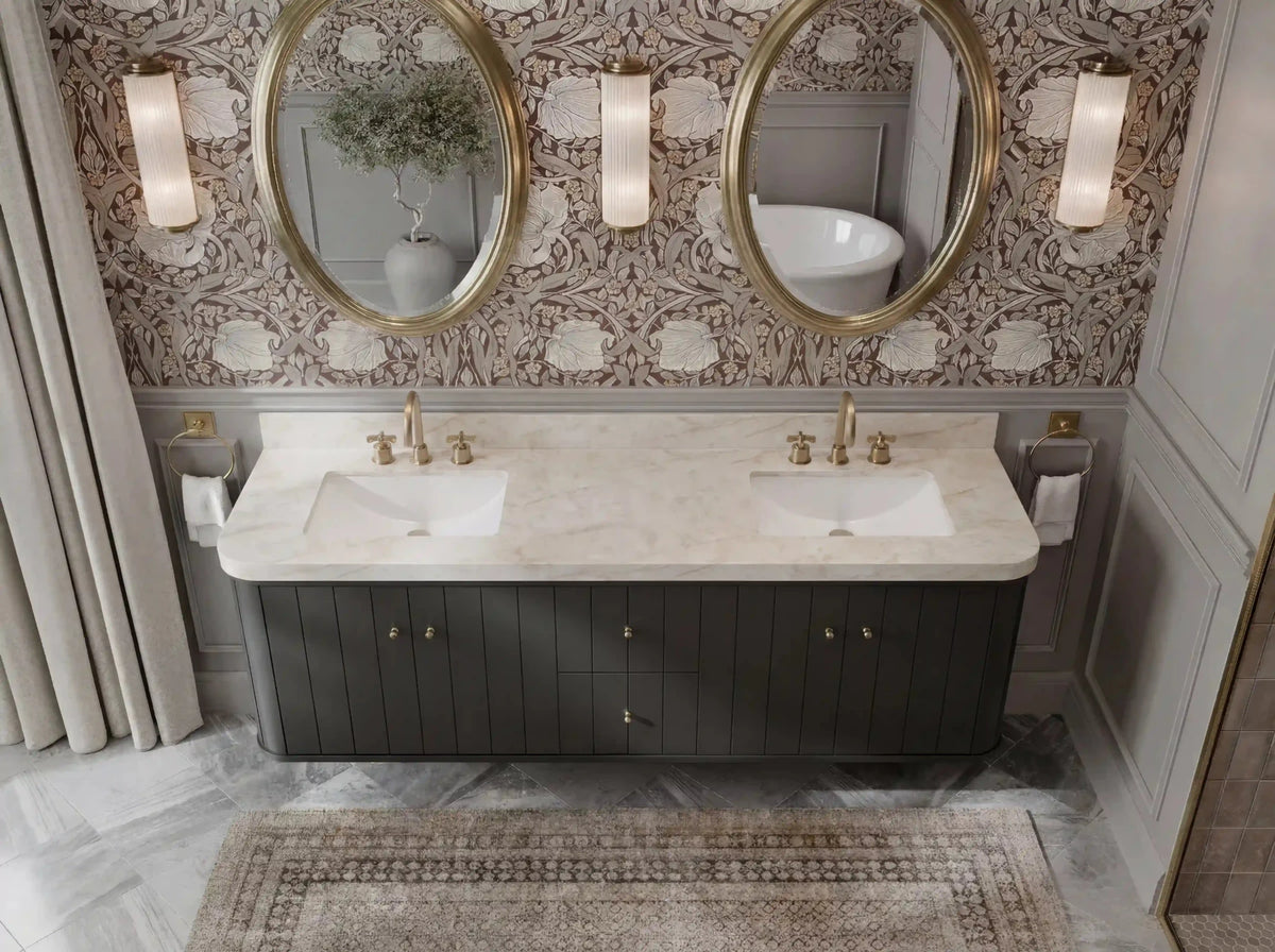 Houston Floating 72 in. W x 22 in. D Double Sink Bathroom Vanity - Willow Bath and Vanity
